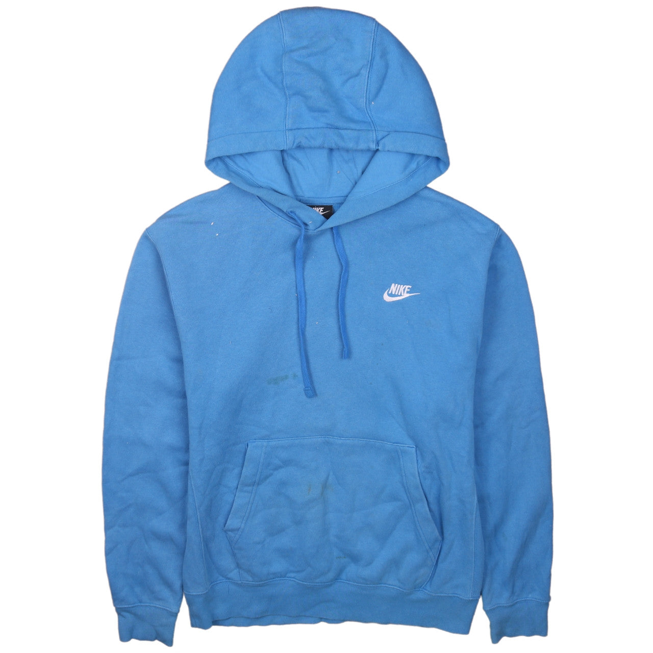 Nike Men Blue Pullover Hoodie Small Regular Fit Fleece Logo