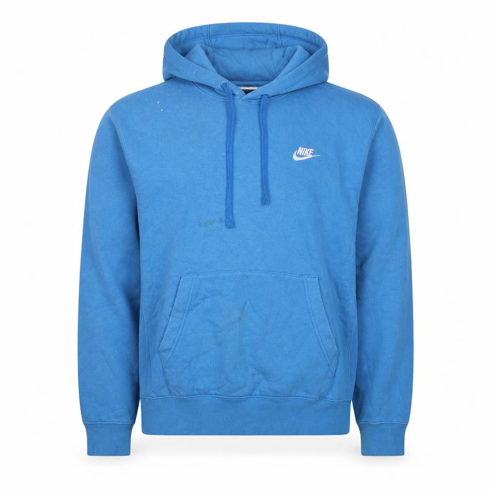 Front view of Nike Men Blue Pullover Hoodie Small Regular Fit Fleece Logo