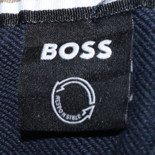 BOSS Men's Blue Full Zip Hoodie Size L Regular Fit