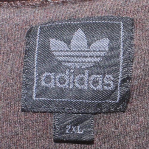 adidas Mens Brown 2XL Pullover Sweatshirt Crew Neck Fleece