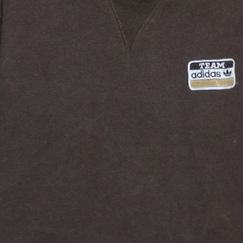 adidas Mens Brown 2XL Pullover Sweatshirt Crew Neck Fleece