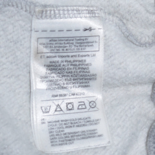 Adidas Mens Grey Henley Hoodie Medium Sports Hooded Sweatshirt