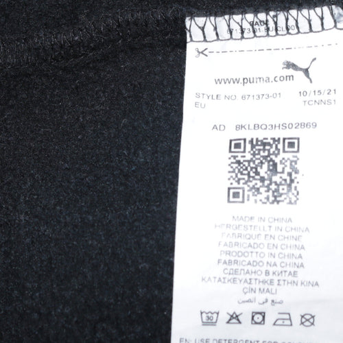 Puma Boys Black Hoodie 15-16 Years Pullover Fleece Logo Sportswear