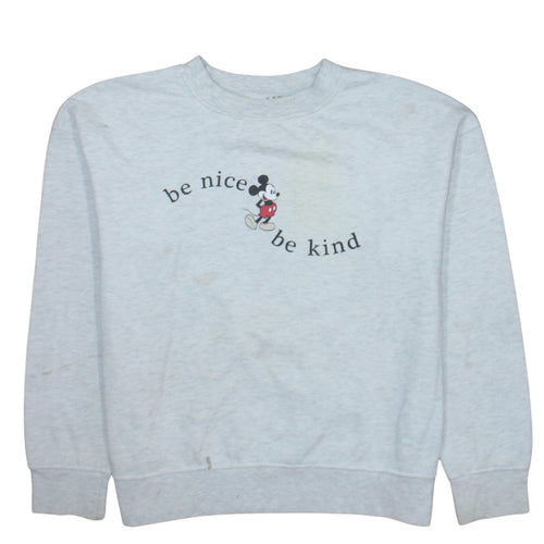 Disney Women Grey Mickey Mouse XS Pullover Sweatshirt
