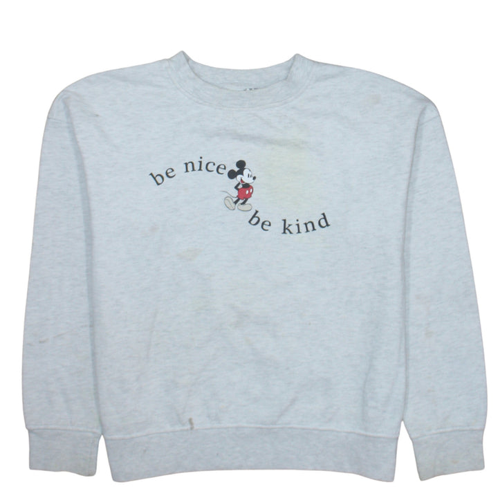 Disney Women Grey Mickey Mouse XS Pullover Sweatshirt