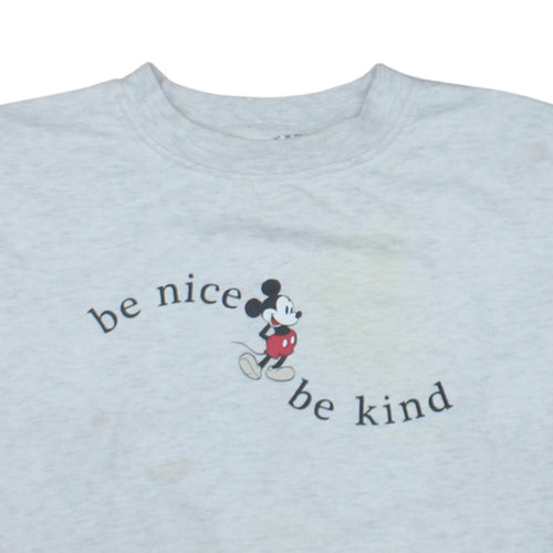 Disney Women Grey Mickey Mouse XS Pullover Sweatshirt