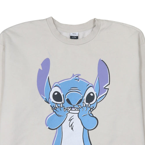 Disney Classics George Women Beige Stitch Sweatshirt XL Crew Neck