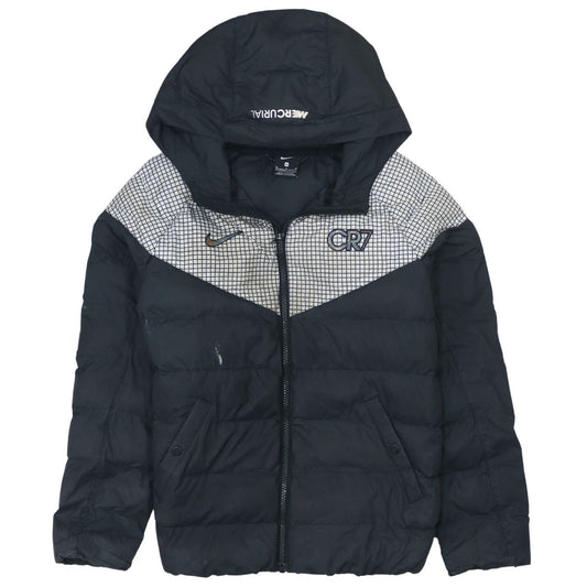 Nike Boys CR7 Black Puffer Jacket Hooded Winter Coat Size M 137-147cm
