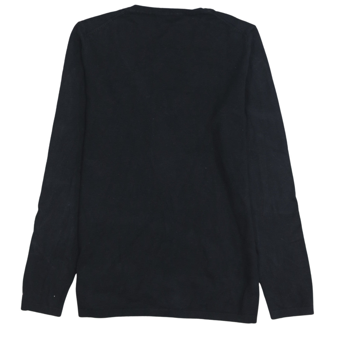 Tommy Hilfiger Women Black Polka Dot Cotton V-Neck Jumper M