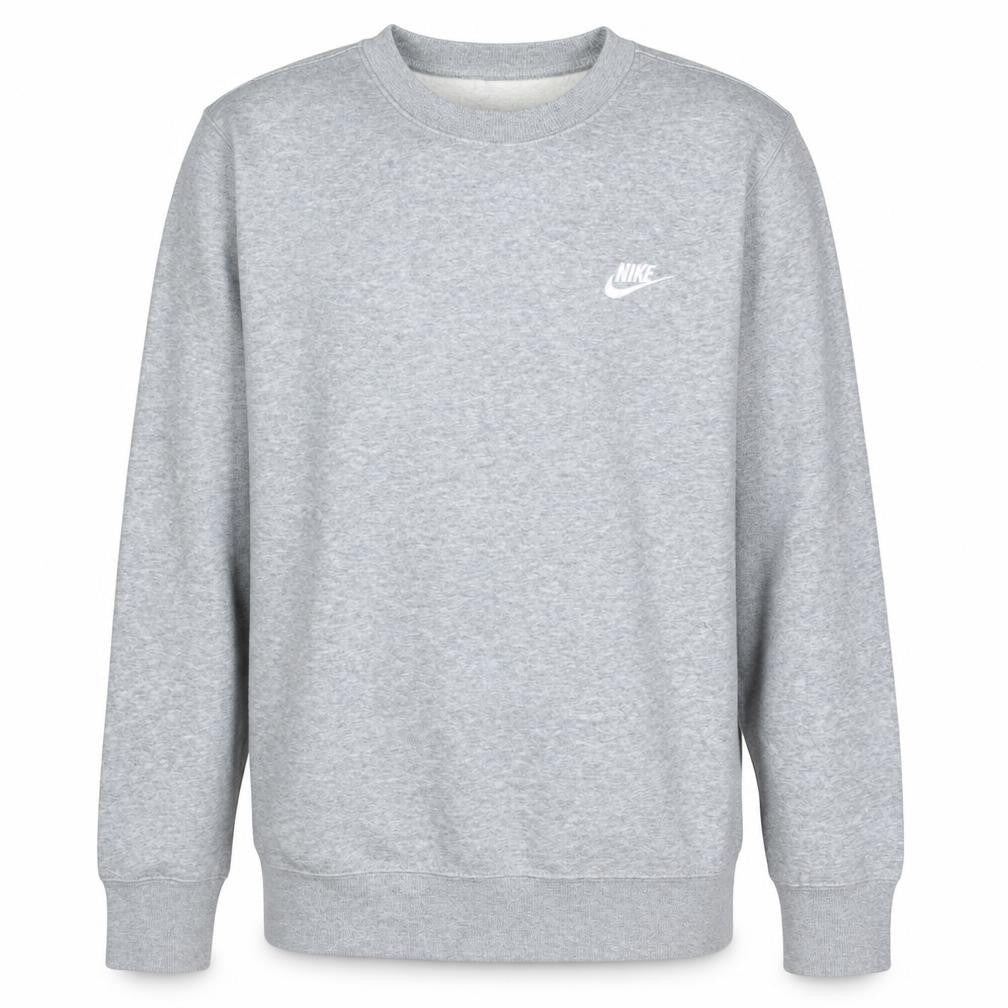 Front view of Nike Men's Grey Crew Neck Pullover Sweatshirt, size S