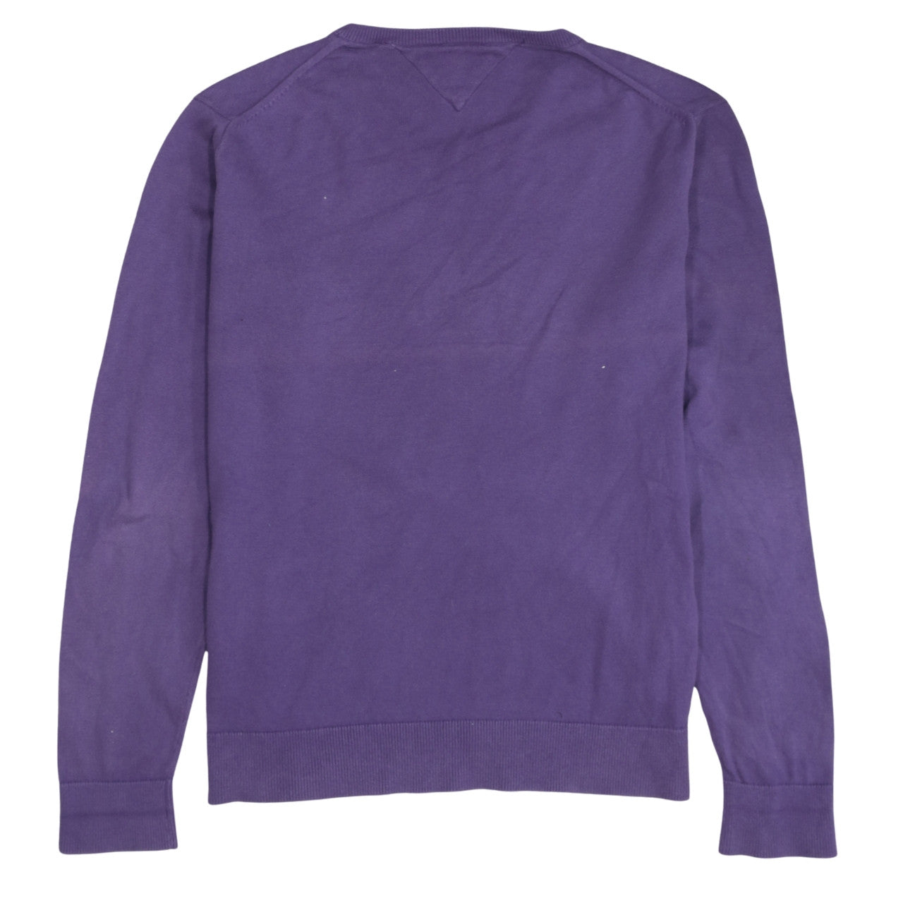 Tommy Hilfiger Men's Purple XL V-Neck Cotton Jumper