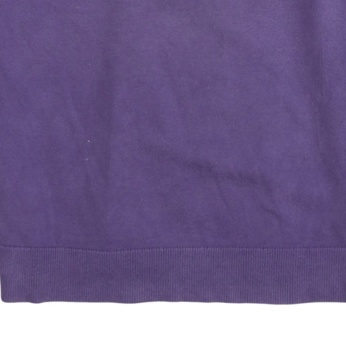 Tommy Hilfiger Men's Purple XL V-Neck Cotton Jumper