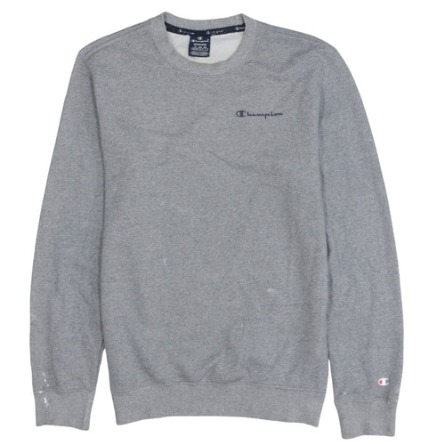 Champion Men's Grey Medium Pullover Sweatshirt Logo Crew Neck