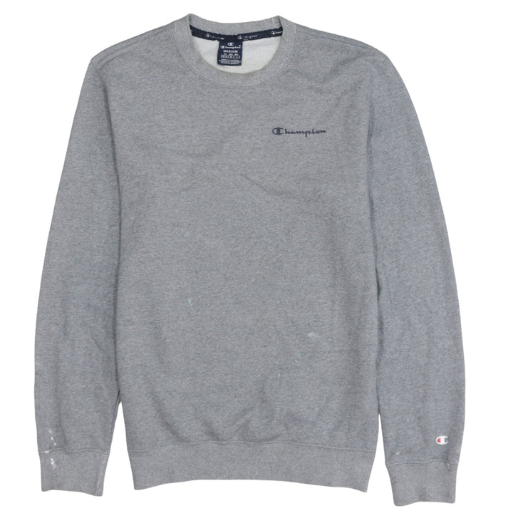 Champion Men's Grey Medium Pullover Sweatshirt Logo Crew Neck