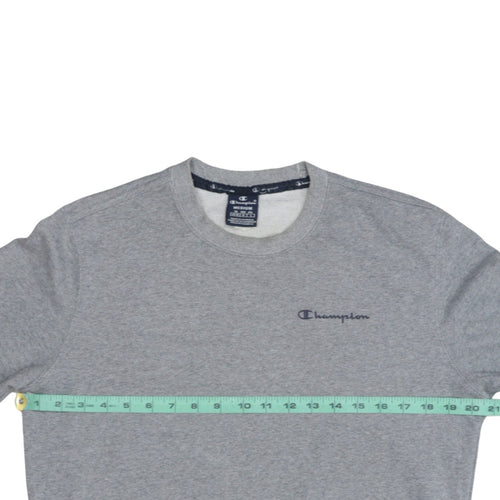Champion Men's Grey Medium Pullover Sweatshirt Logo Crew Neck