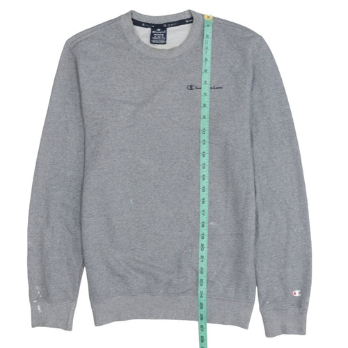 Champion Men's Grey Medium Pullover Sweatshirt Logo Crew Neck