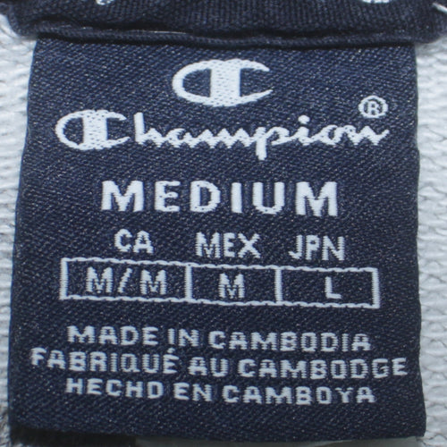 Champion Men's Grey Medium Pullover Sweatshirt Logo Crew Neck