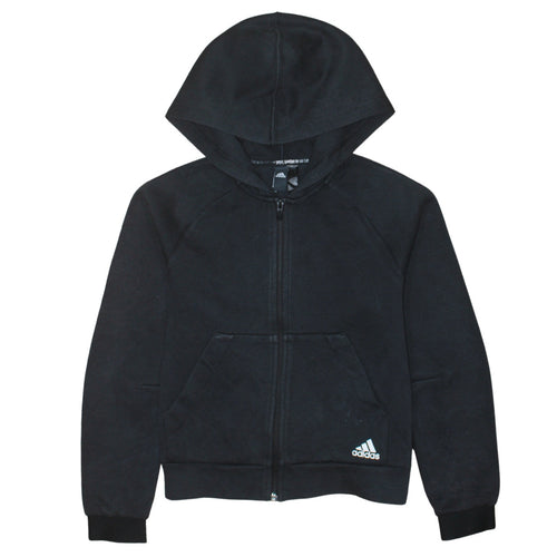 Adidas Womens Black Small Full Zip Hoodie Sweatshirt with Logo