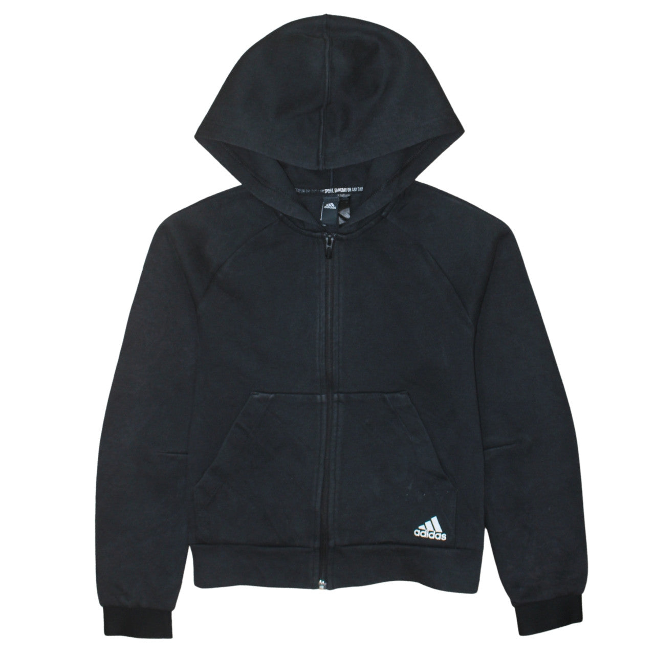 Adidas Womens Black Small Full Zip Hoodie Sweatshirt with Logo
