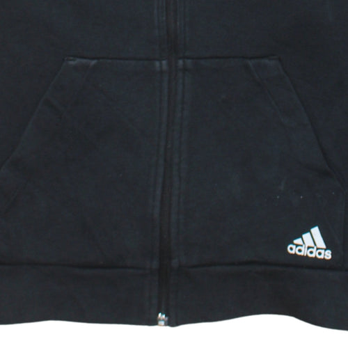 Adidas Womens Black Small Full Zip Hoodie Sweatshirt with Logo