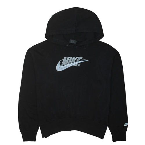 Nike Womens Black XS Pullover Hoodie Cotton Blend Logo Print