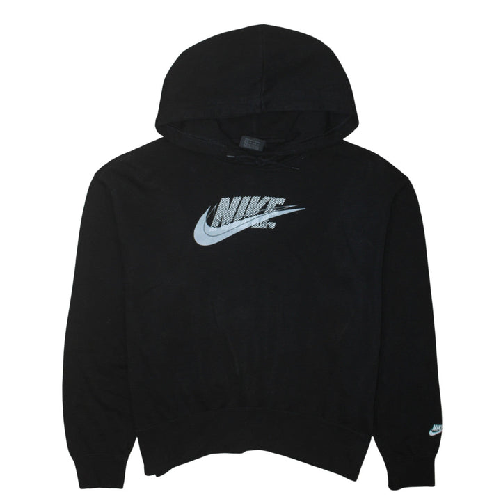 Nike Womens Black XS Pullover Hoodie Cotton Blend Logo Print