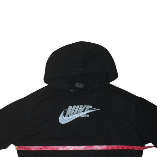 Nike Womens Black XS Pullover Hoodie Cotton Blend Logo Print