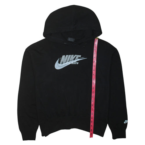 Nike Womens Black XS Pullover Hoodie Cotton Blend Logo Print