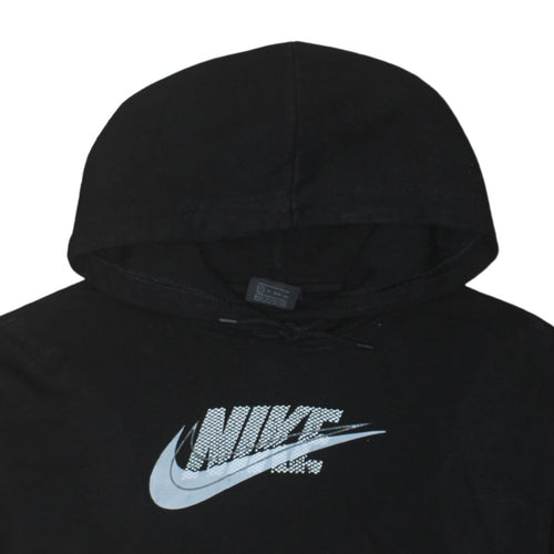 Nike Womens Black XS Pullover Hoodie Cotton Blend Logo Print