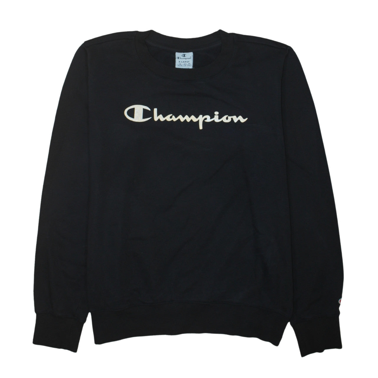 Champion Men Black XL Pullover Crew Neck Sweatshirt