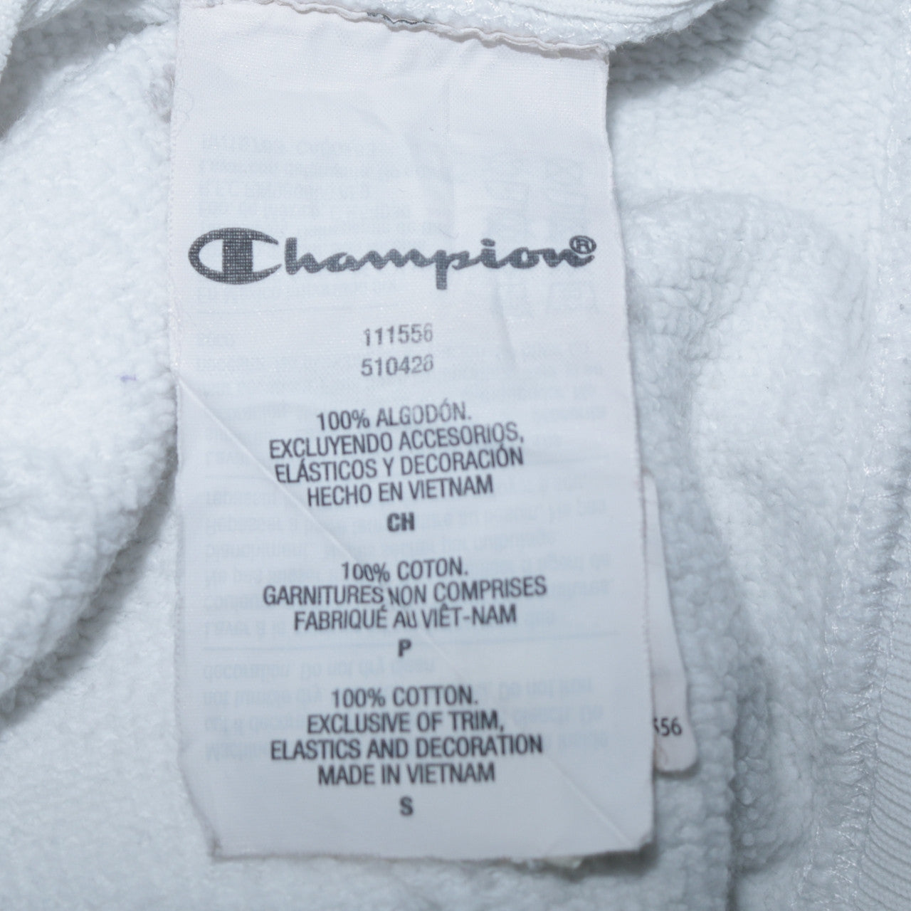 Champion Women White Small Reverse Weave Pullover Hoodie