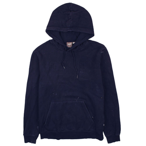 Puma Men's Blue Pullover Hoodie Size M Regular Cotton Blend