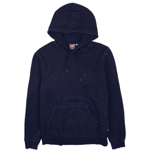 Puma Men's Blue Pullover Hoodie Size M Regular Cotton Blend