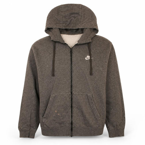 Nike Men’s Grey Full Zip Hoodie L Regular Fleece Sweatshirt