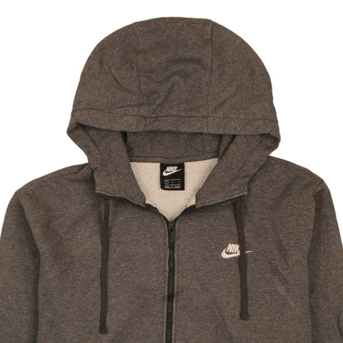 Nike Men’s Grey Full Zip Hoodie L Regular Fleece Sweatshirt