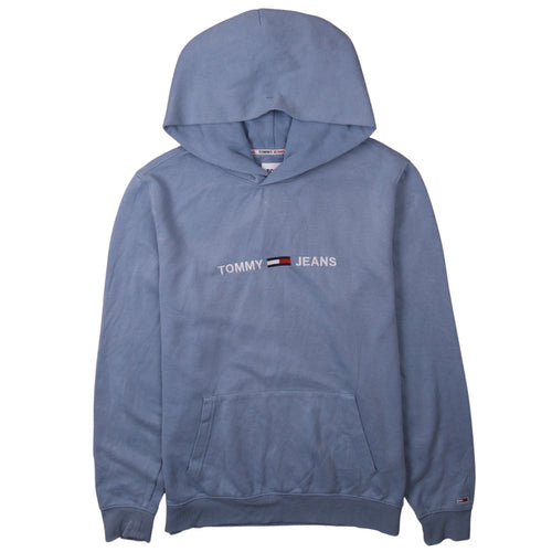 Tommy Jeans Men's Blue XL Pullover Hoodie with Logo