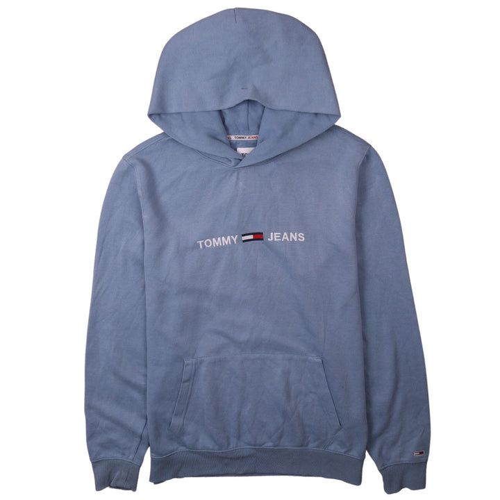 Tommy Jeans Men's Blue XL Pullover Hoodie with Logo