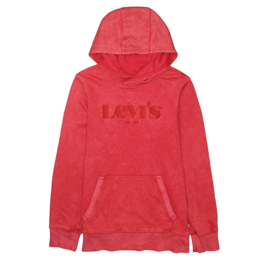 Levi's Boys Red Pullover Hoodie 16 Years Cotton Blend Logo Sweatshirt