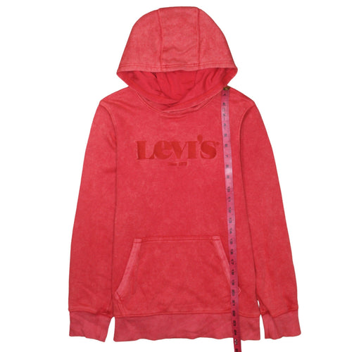 Levi's Boys Red Pullover Hoodie 16 Years Cotton Blend Logo Sweatshirt