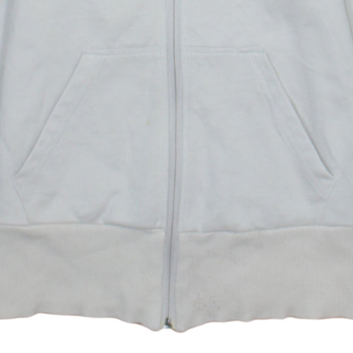 Adidas Girls White Full Zip Hoodie M Sports Casual Lightweight