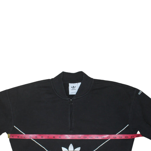 Adidas Women’s Black 1/4 Zip Sweatshirt Small Logo Pullover