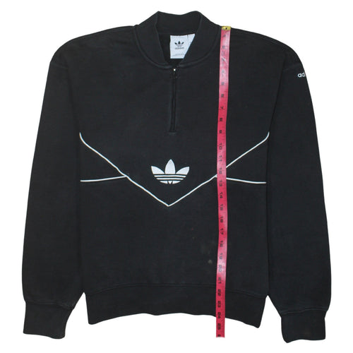Adidas Women’s Black 1/4 Zip Sweatshirt Small Logo Pullover