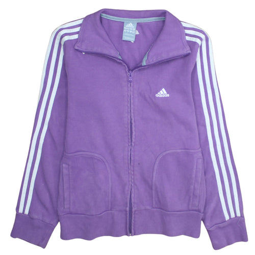 Adidas Women Purple Full Zip Sweatshirt Size 14 Essentials