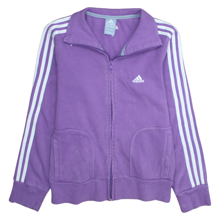 Adidas Women Purple Full Zip Sweatshirt Size 14 Essentials