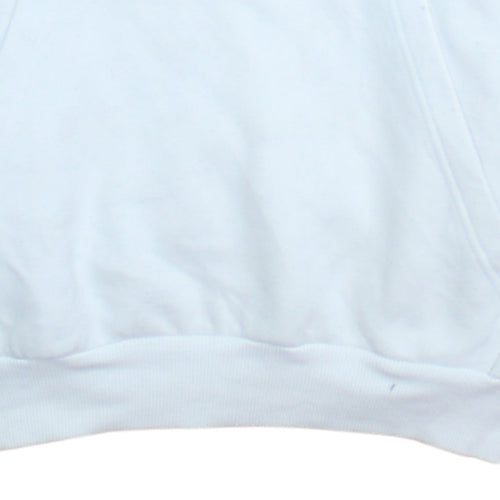 Adidas Teens White Pullover Hoodie with Triple Trefoil Logo Size 13-14Y