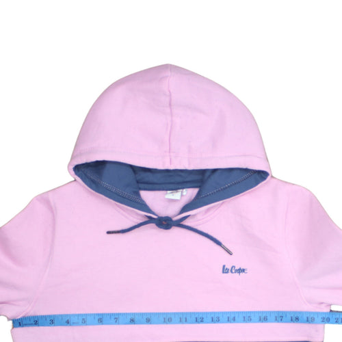 Lee Cooper Women's Pink & Blue Colourblock Pullover Hoodie Size 12