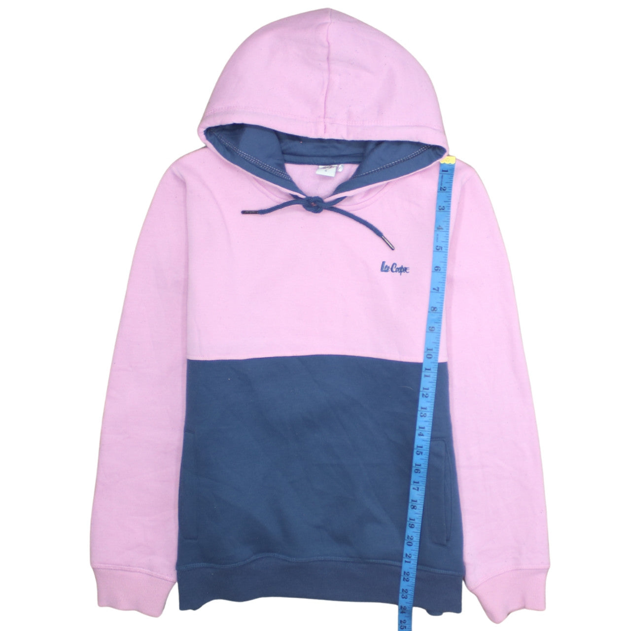 Lee Cooper Women's Pink & Blue Colourblock Pullover Hoodie Size 12