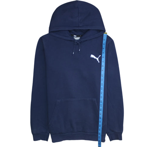Puma Men's Blue Pullover Hoodie Size S Regular Fit Fleece Sportswear