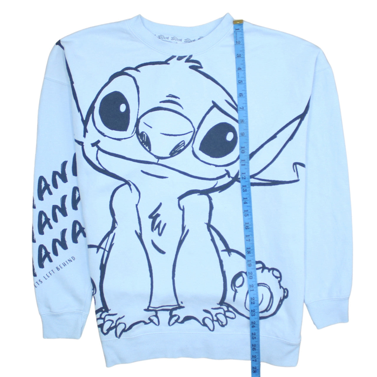 Disney Stitch Light Blue Women's Sweatshirt Size S Crew Neck Pullover
