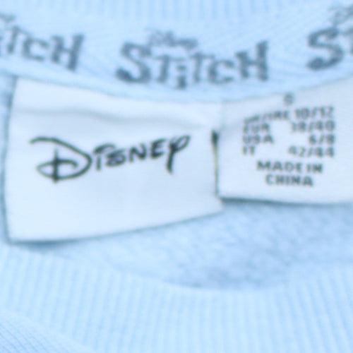 Disney Stitch Light Blue Women's Sweatshirt Size S Crew Neck Pullover